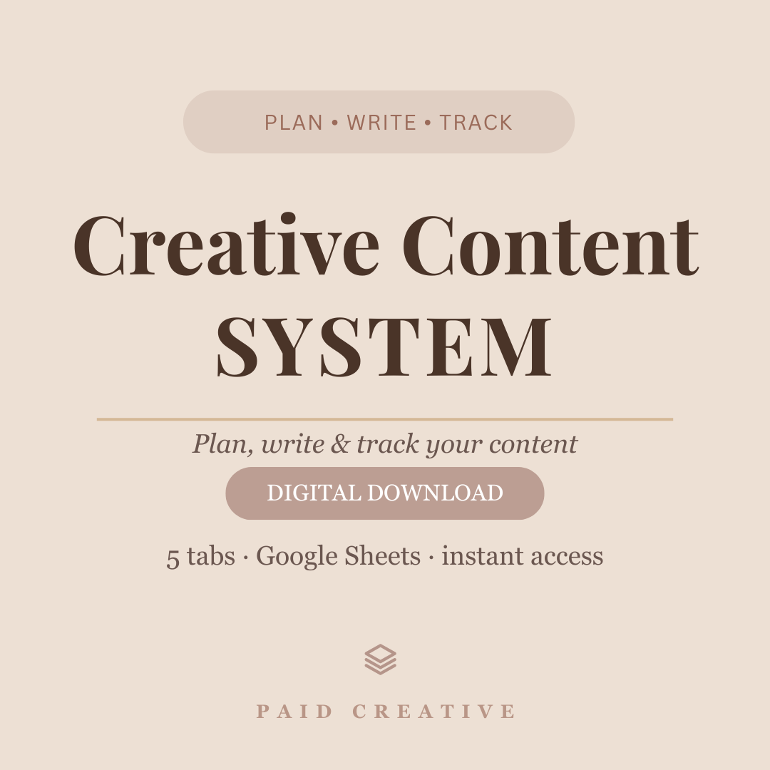 Creative Content System | Google Sheets Planner for Creators & Small Businesses