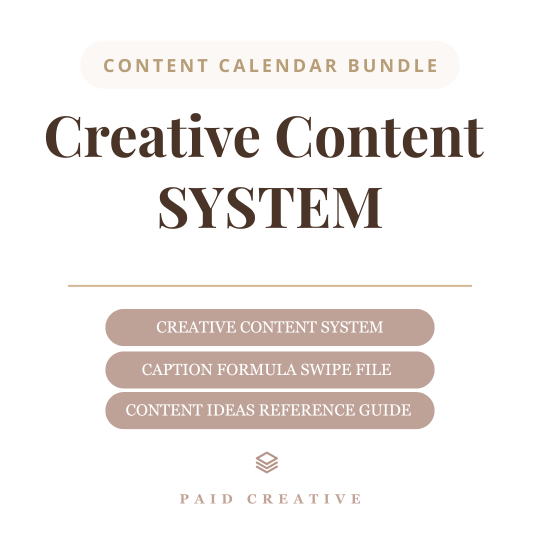 Creative Content System Bundle — Google Sheets Content System + Caption Swipe File + Content Ideas Guide